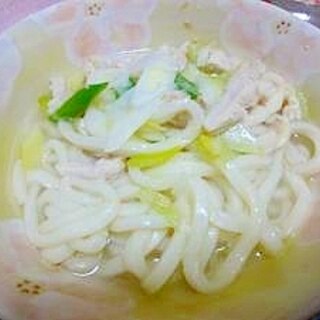 蒸し鶏活用！鶏とネギのうどん